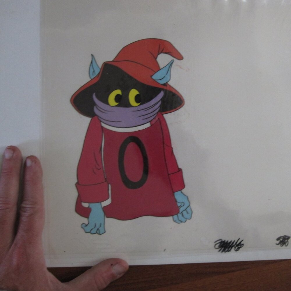 1980's Masters of the Universe Animation Cel: Orko w/ Original Sketch- 3 cel set